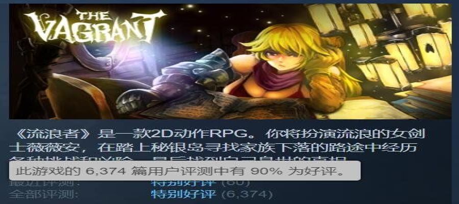香草社风味国产ARPG《流浪者》PC版销量达到40万！