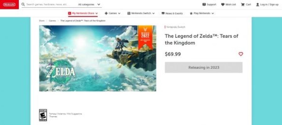 《塞尔达王国之泪》成老任首款定价超59美元的游戏！