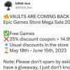 曝Epic大特卖将于5月开始 没有优惠券但送免费游戏